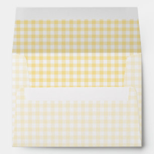 Classic Gingham Canary Yellow Envelope