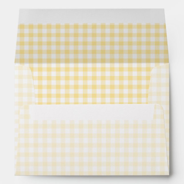 Classic Gingham Canary Yellow Envelope (Back (Bottom))