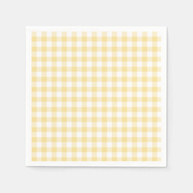 Classic Gingham Canary Yellow Napkins (Front)