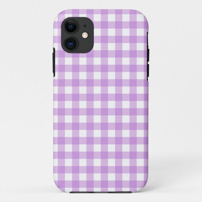 Classic Gingham Check Plaid Pattern Lilac     Case-Mate iPhone Case (Back)