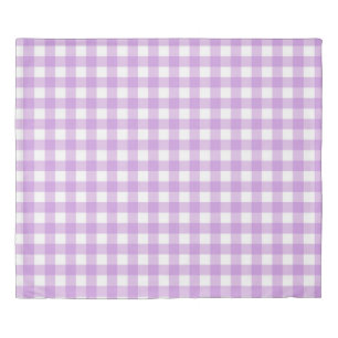Classic Gingham Check Plaid Pattern Lilac    Duvet Cover