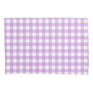 Classic Gingham Check Plaid Pattern Lilac    Pillow Case