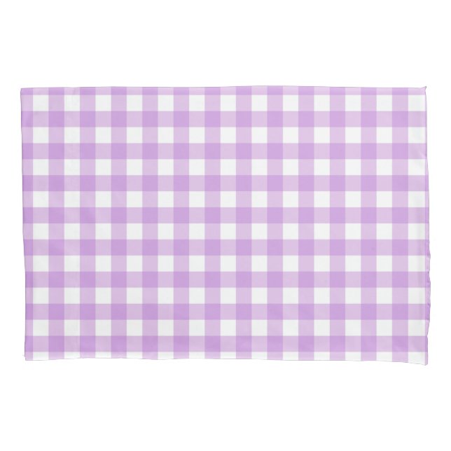 Classic Gingham Check Plaid Pattern Lilac    Pillow Case (Front)