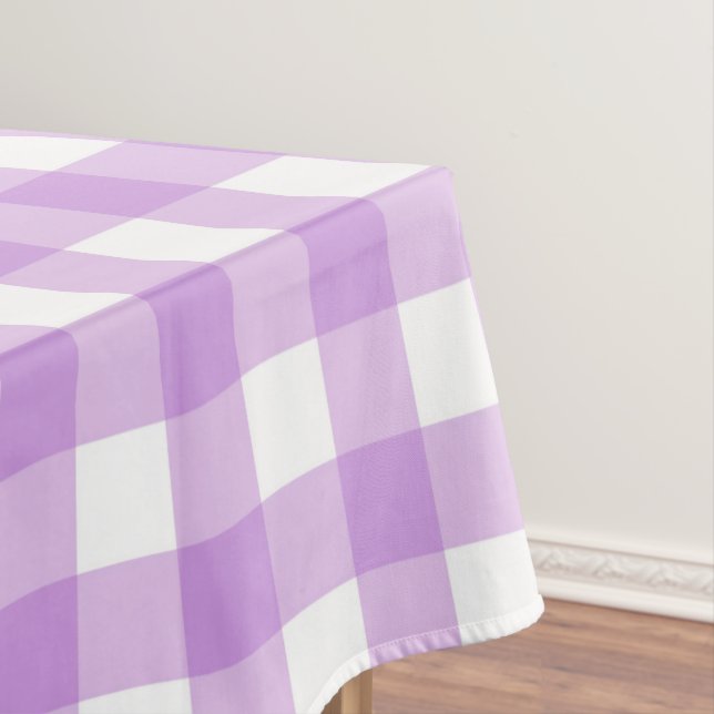 Classic Gingham Check Plaid Pattern Lilac    Tablecloth (In Situ)