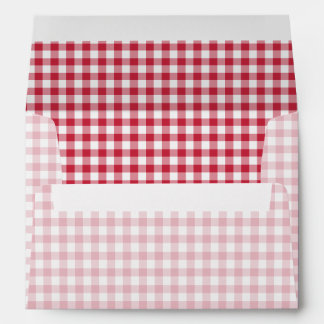 Classic Gingham Cherry Red Envelope