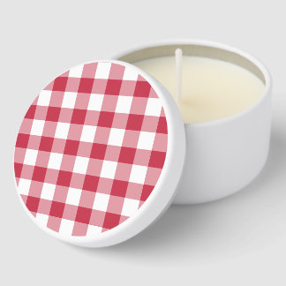 Classic Gingham Cherry Red Mini Candle Favors