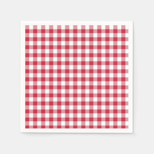 Classic Gingham Cherry Red Napkins