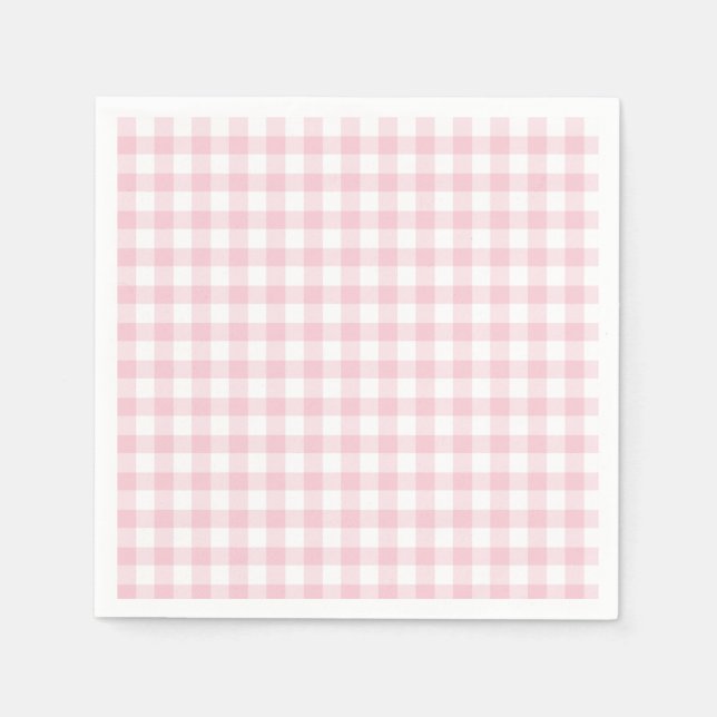 Classic Gingham Classical Pink Napkins (Front)
