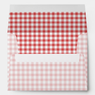 Classic Gingham Coral Red Envelope