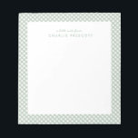 Classic gingham cute simple green personalized notepad<br><div class="desc">With its cute light sage green gingham frame, this notepad is the perfect way to send a sweet personalized note. The text reads "a little note from" and includes room for a name, but it can be edited to say anything you'd like. Makes a great stocking stuffer for a little...</div>