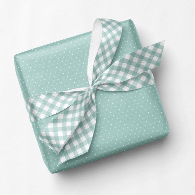 Classic gingham cute teal check baby gift satin ribbon (Creator Uploaded)