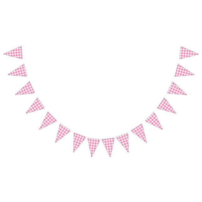 Classic Gingham Fuchsia Bunting Flags (All)