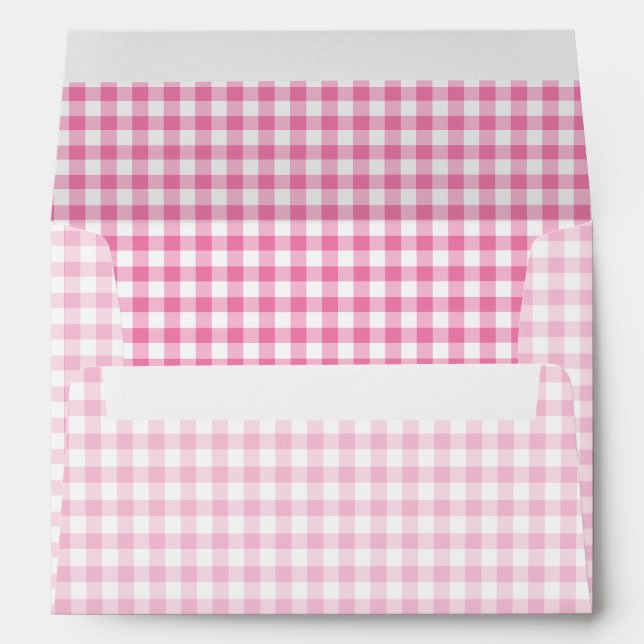 Classic Gingham Fuchsia Envelope (Back (Bottom))