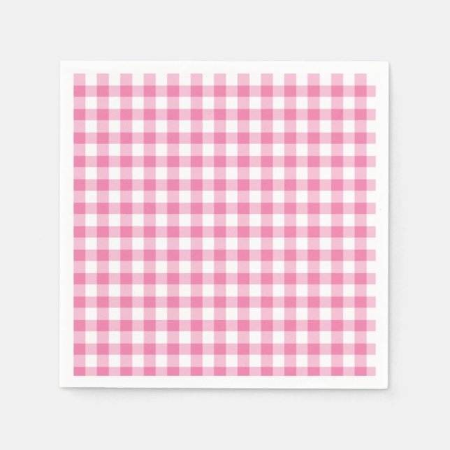 Classic Gingham Fuchsia Napkins (Front)