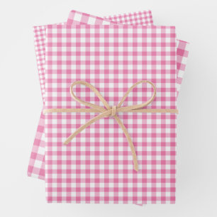 Classic Gingham Fuchsia Wrapping Paper Sheets