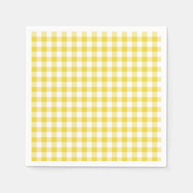 Classic Gingham Golden Yellow Napkins (Front)