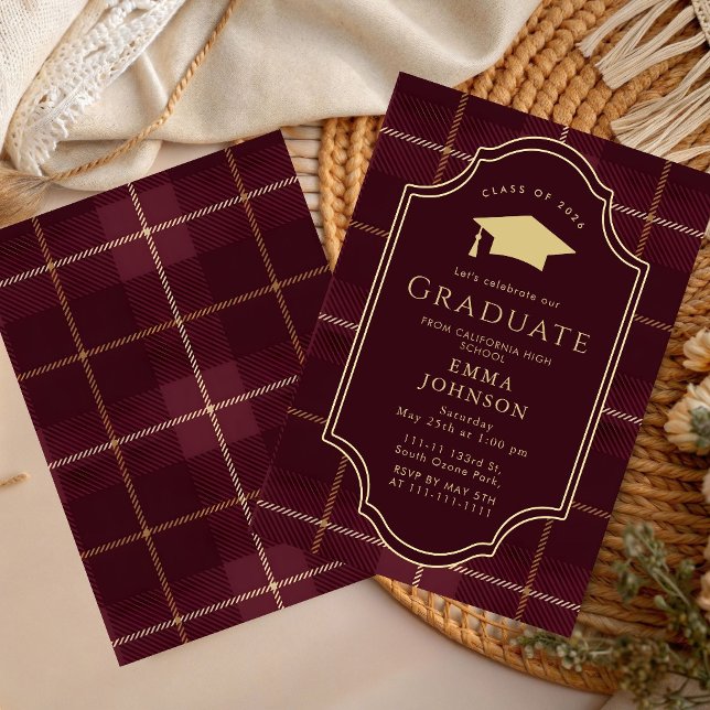 Classic Gingham Graduation Party 2026 Invitation (Creator Uploaded)