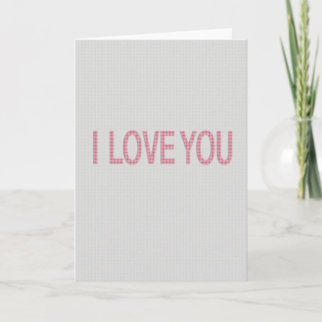 Classic Gingham I Love You Card (Front)