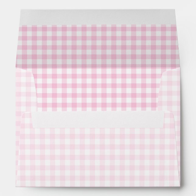 Classic Gingham Light Pink Envelope (Back (Bottom))