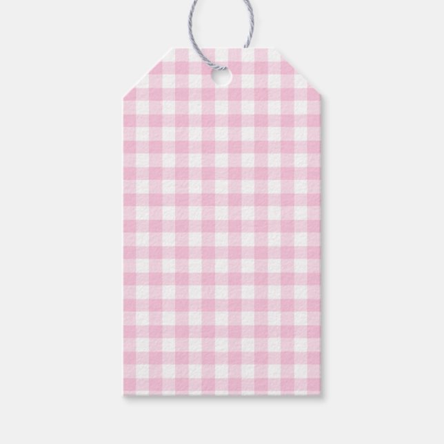 Classic Gingham Light Pink Gift Tag (Front)