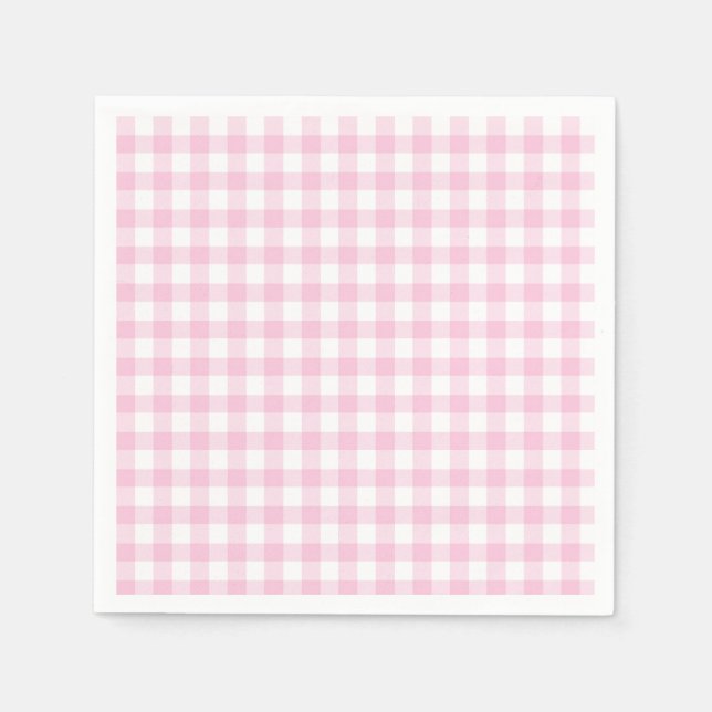 Classic Gingham Light Pink Napkins (Front)