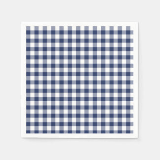 Classic Gingham Navy Blue Napkins