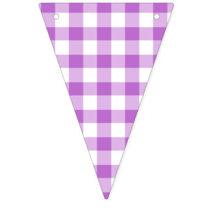 Classic Gingham Orchid Purple Bunting Flags