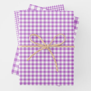 Classic Gingham Orchid Purple Wrapping Paper Sheets