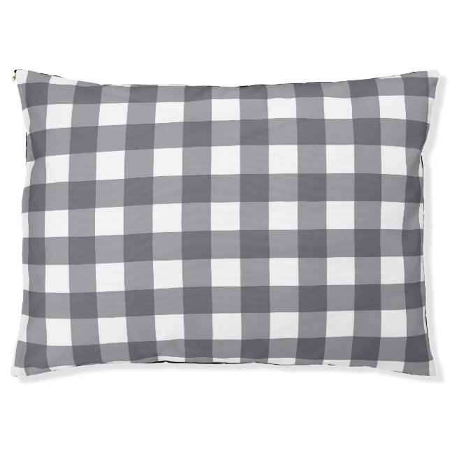 Classic Gingham Pet Bed–Timeless Checkered Comfort Bed (Front)