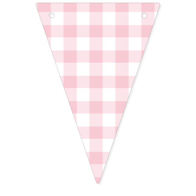 Classic Gingham Pink Bunting Flags (First Flag)