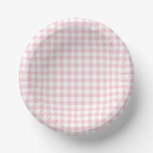 Classic Gingham Pink Paper Bowls