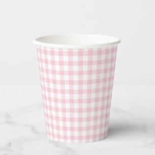 Classic Gingham Pink Paper Cups