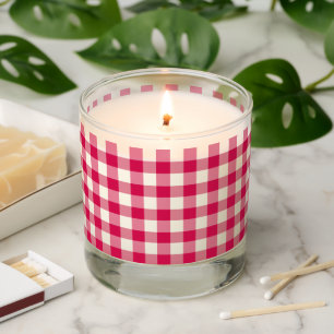 Classic Gingham Raspberry Scented Candle