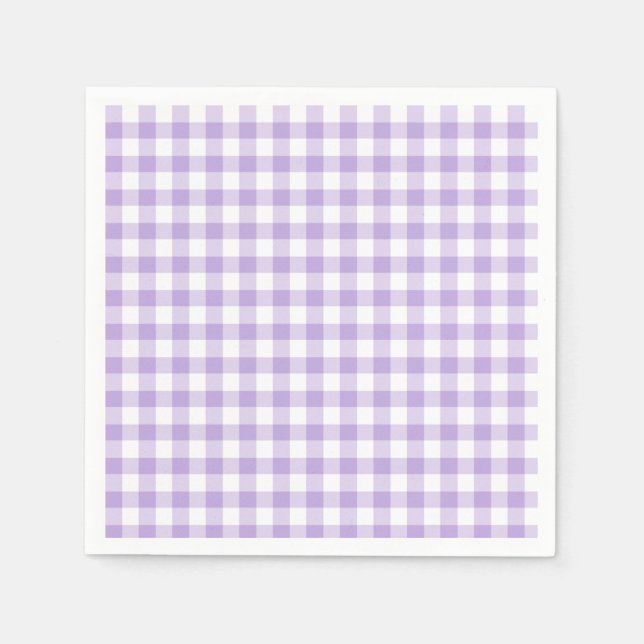 Classic Gingham Soft Lavender Napkins (Front)