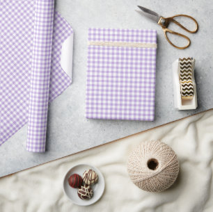 Classic Gingham Soft Lavender Wrapping Paper