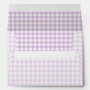 Classic Gingham Soft Lilac Envelope