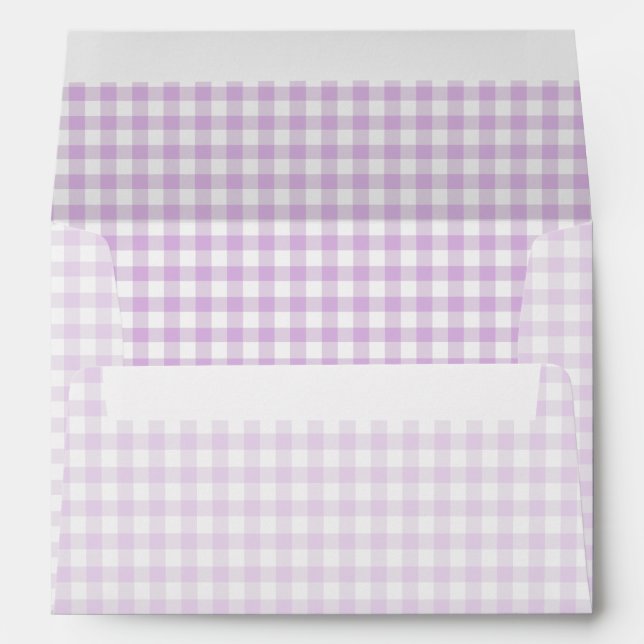Classic Gingham Soft Lilac Envelope (Back (Bottom))