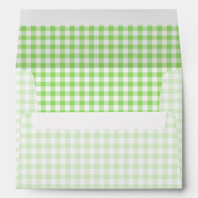 Classic Gingham Spring Green Envelope (Back (Bottom))