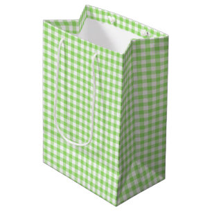 Classic Gingham Spring Green Medium Gift Bag