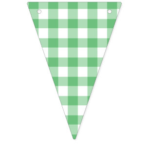 Classic Gingham Summer Green Bunting Flags