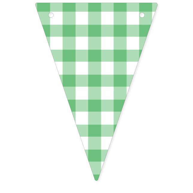 Classic Gingham Summer Green Bunting Flags (First Flag)