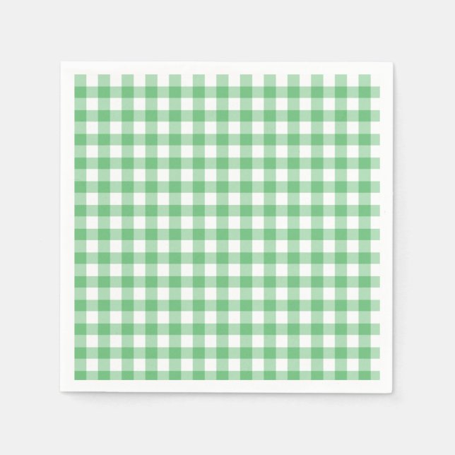 Classic Gingham Summer Green Napkins (Front)