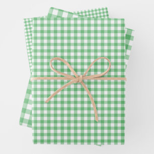 Classic Gingham Summer Green Wrapping Paper Sheets