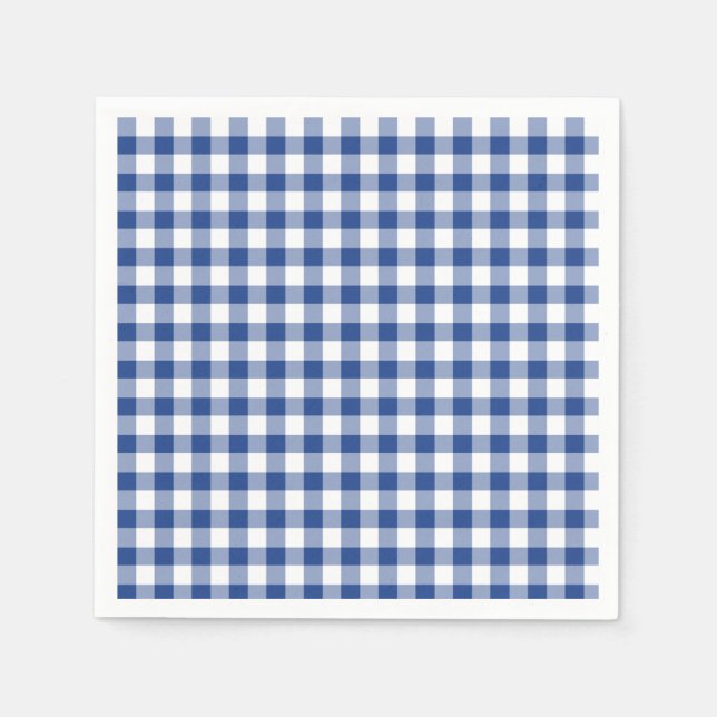 Classic Gingham True Blue Napkins (Front)