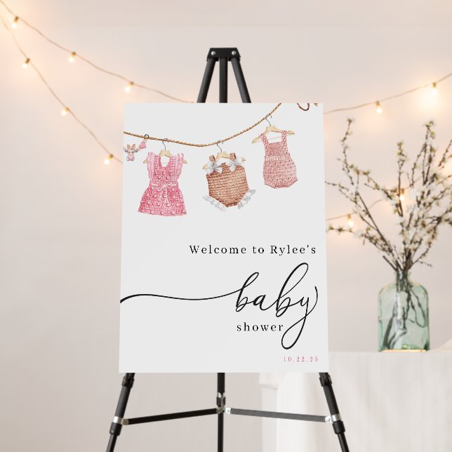 Classic Girl Baby Shower Welcome Foam Board (In Situ (Stand))