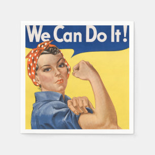 Classic Girl Power Empowerment Pop Art Print Napkins