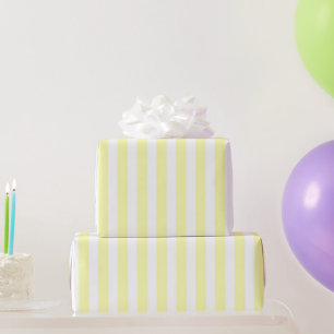 Classic Girly Pastel Yellow Stripe Pattern Spring Wrapping Paper