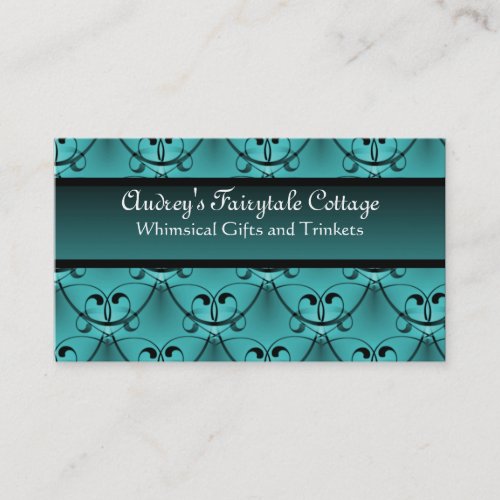 Classic Glam Business Card, Bold Teal