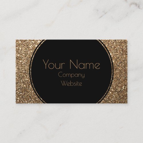 Classic Glamour Gatsby Black and Gold Glitter Business Card