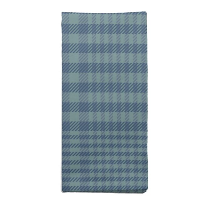 Classic Glen Plaid Pattern Unisex Gray Blue  Cloth Napkin (Folded)